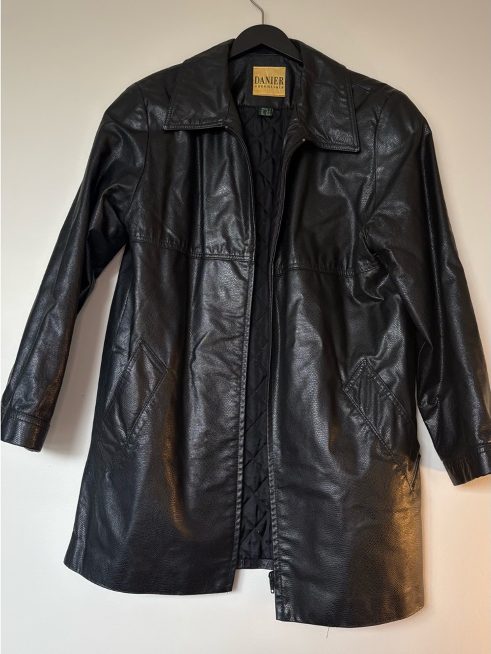Danier Black Leather Long Jacket Coat